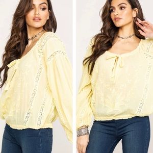 Free People Maria Maria Lace Blouse